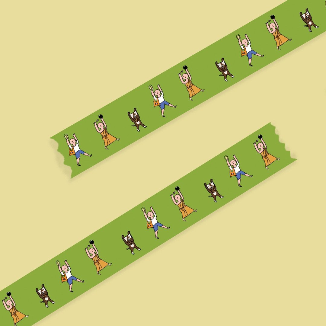 Masking tape "To make merit" - 纸胶带 - 纸 绿色