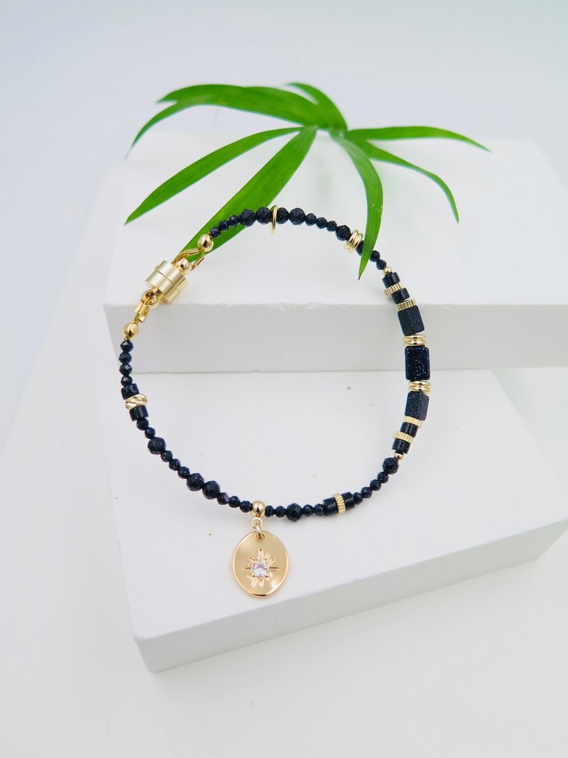 COLE COOL简约蓝沙石手链颈链 尺寸定制化 - 手链/手环 - 半宝石 蓝色