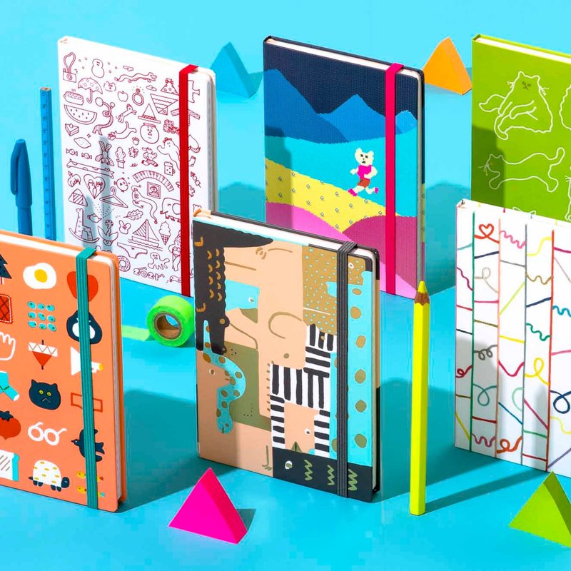 组合 AIUEO Play 手帐 + 手帐标签贴纸两款 - 笔记本/手帐 - 纸 多色