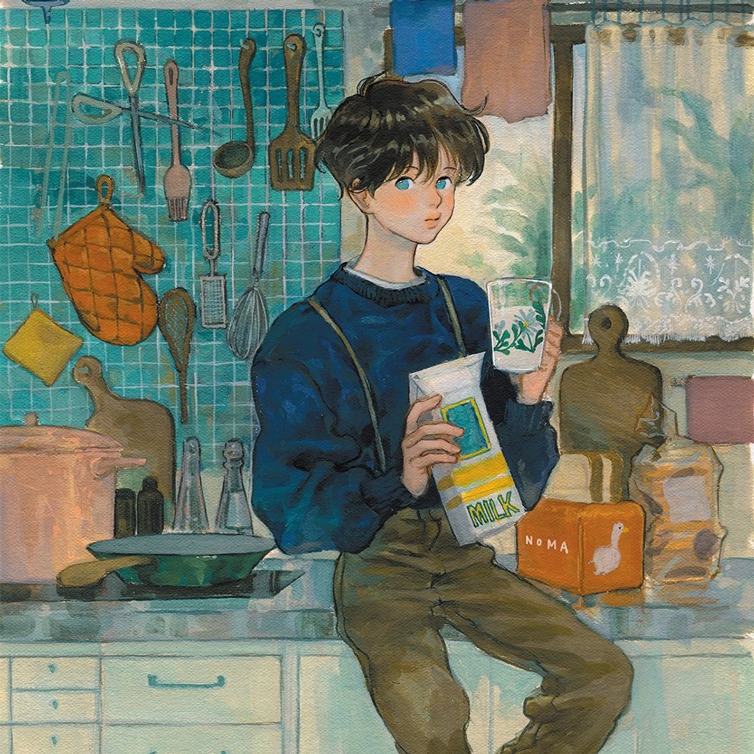 厨房|诺玛 |韩国插画艺术海报B5|水彩 - 海报/装饰画/版画 - 纸 