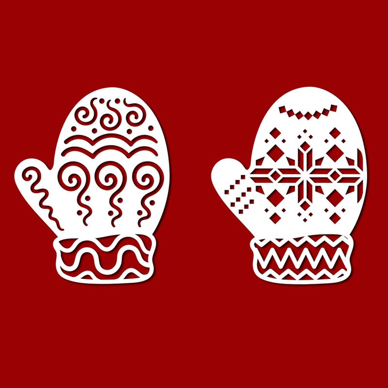 Mittens svg, christmas mitten svg, mitten pdf, mittens pdf, mittens png, Cricut - 图文模板设计 - 其他材质 