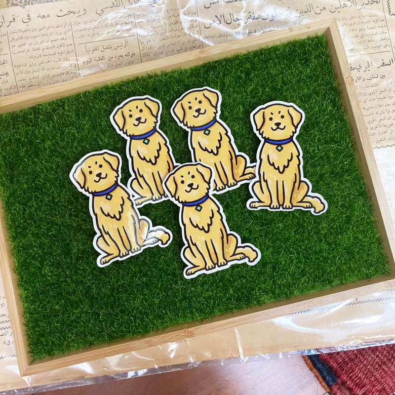 出清特价 黄金猎犬贴纸 5张组 售完绝版 - 贴纸 - 防水材质 金色