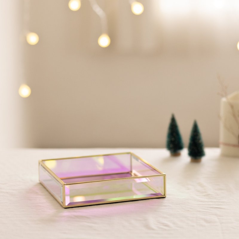 极光 镜面玻璃托盘(正方/长方) - 香薰/精油/线香 - 玻璃 多色