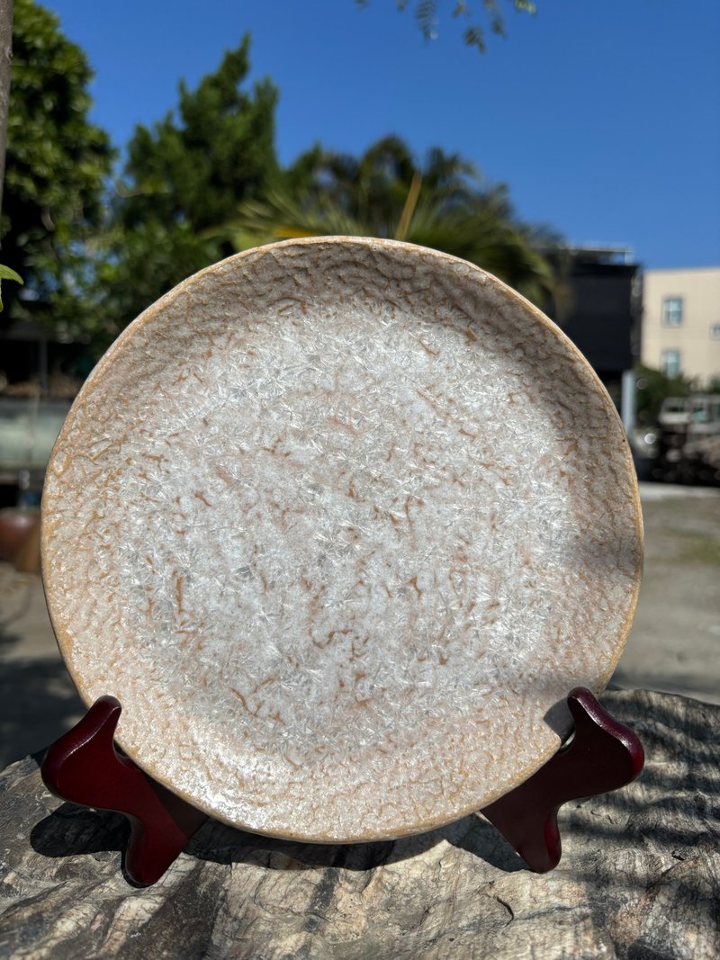 白结晶圆盘 - 盘子/餐盘/盘架 - 陶 咖啡色