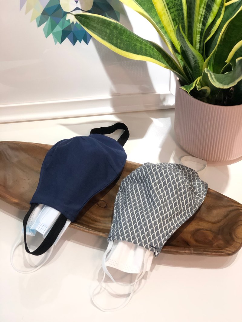 成人版 有橡根口罩套 非医疗级 美国有机纯棉 口罩套 有橡根版 - 围嘴/口水巾 - 棉．麻 白色