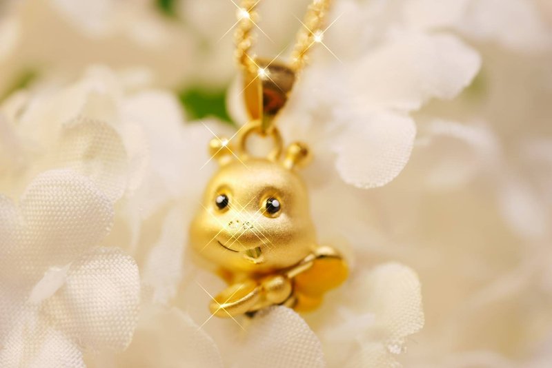 BEE WITH YOU(硬金吊坠) - 项链 - 24k 金 黄色