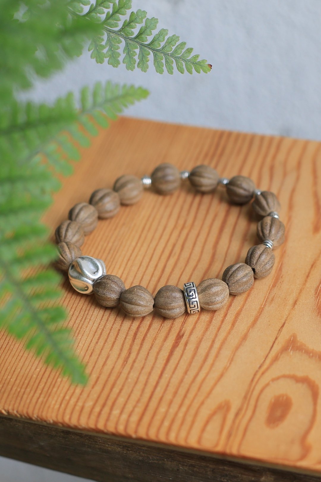 壹染指香品 | 古方 梅歮香 | 天然合香福瓜珠 s925纯银 | 香养生 - 手链/手环 - 植物．花 