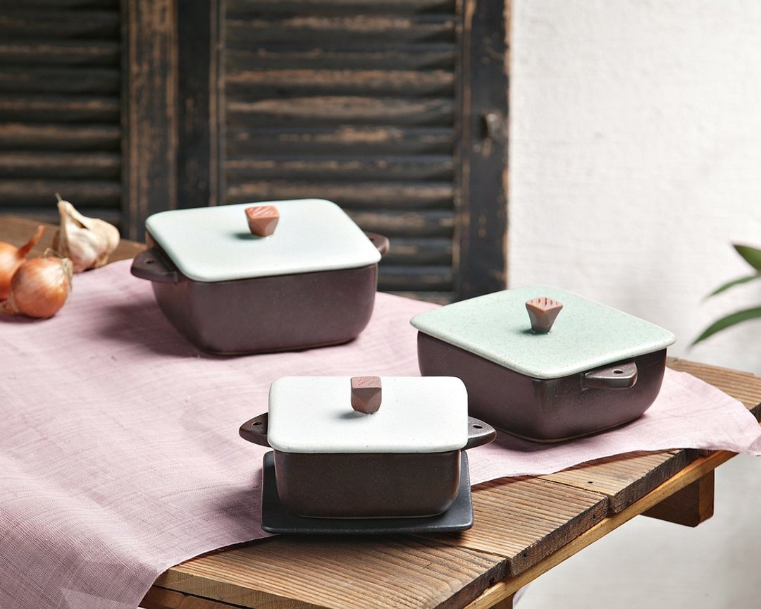 土美153 TOMI square earthen pot - 锅具/烤盘 - 其他材质 