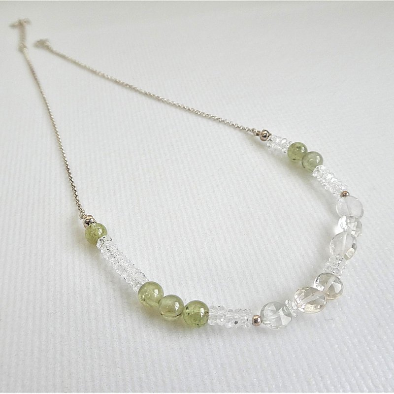 黄玉和绿石榴石项链 - 项链 - 半宝石 绿色