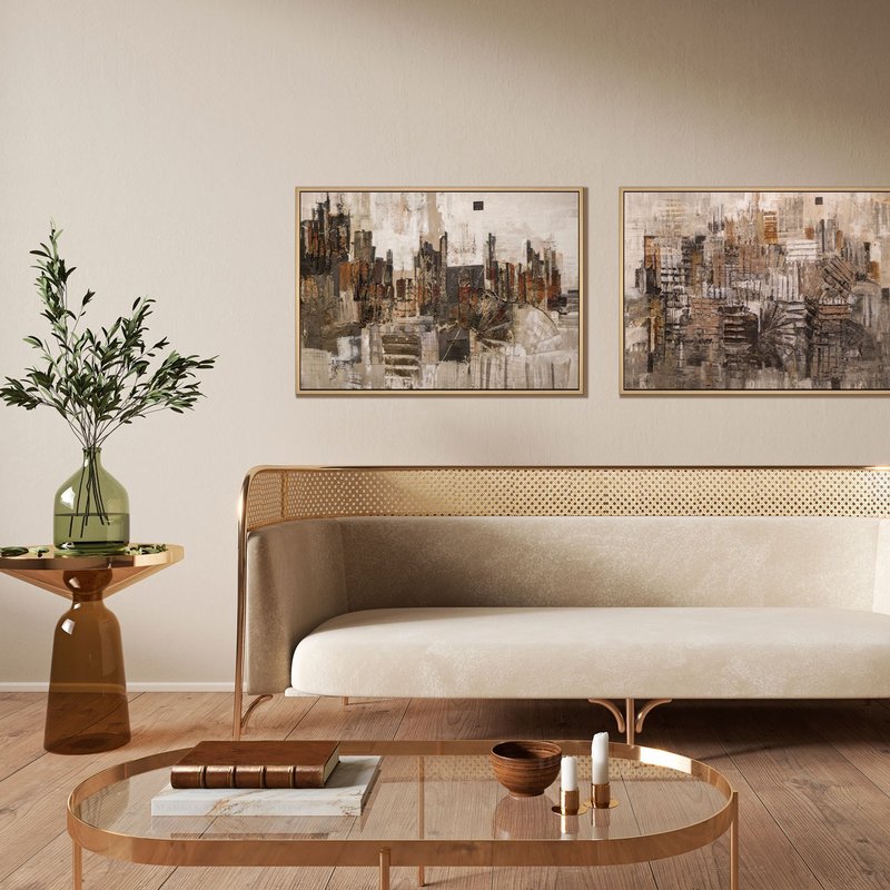 【联画优惠组合】虚实两幅联画组合/几何客厅挂画/卧室挂画 - 海报/装饰画/版画 - 其他材质 多色