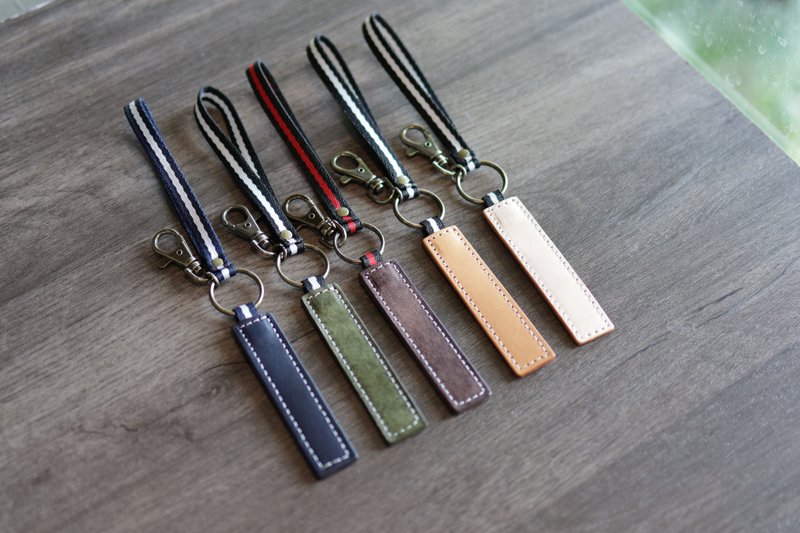 【定制化刻字】真皮皮签吊饰/钥匙圈 纪念礼 生日礼 圣诞节礼物 - 钥匙链/钥匙包 - 真皮 多色