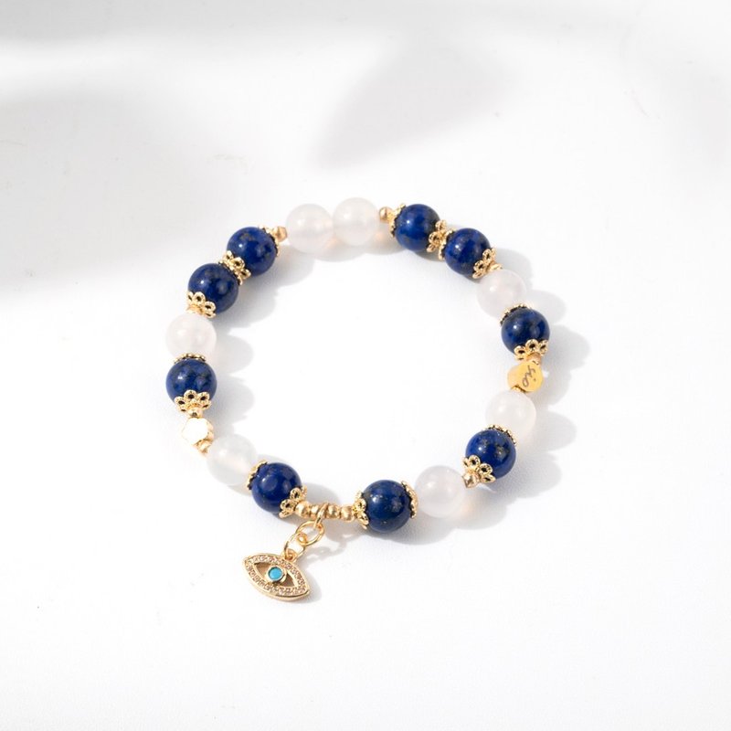 【白色大道】狮子王-白玛瑙青金石手链 - 手链/手环 - 宝石 