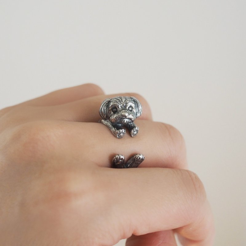 狗狗戒指 西施犬 - 戒指 - 其他金属 银色