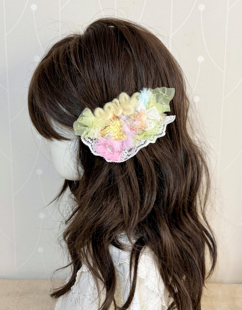 手工拼接 / 串珠纱线发夹 BB夹 浏海夹 手工发饰 - 发饰 - 其他材质 多色