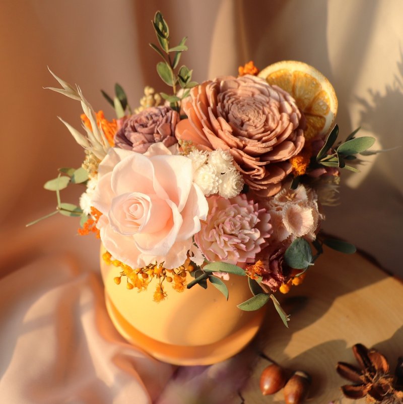 ///限量///小橘子盆花 开幕盆花 干燥花 生日 办公室桌花 乔迁花 - 干燥花/捧花 - 植物．花 橘色