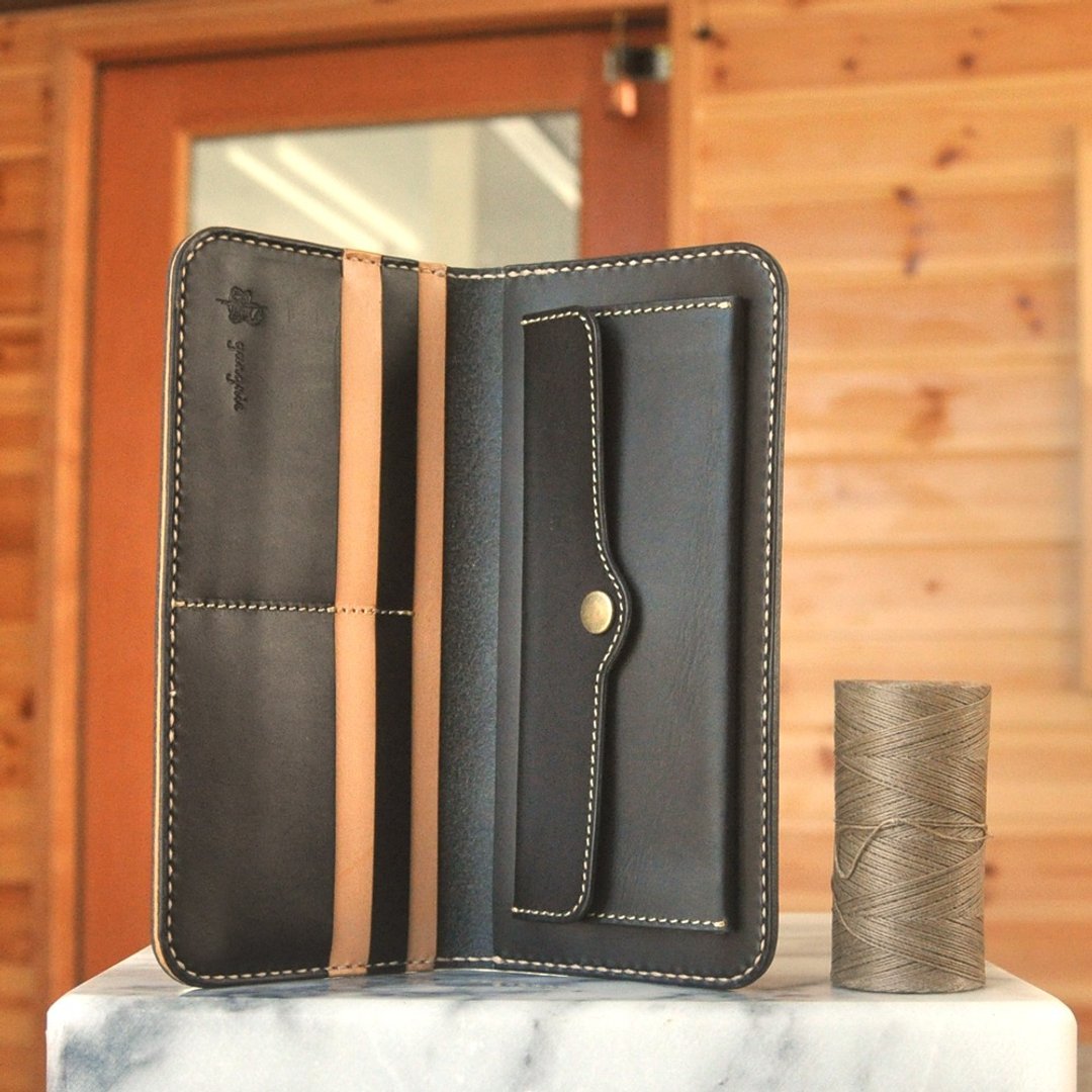 Simple wallet B No.2 Buttero - 皮夹/钱包 - 真皮 黑色