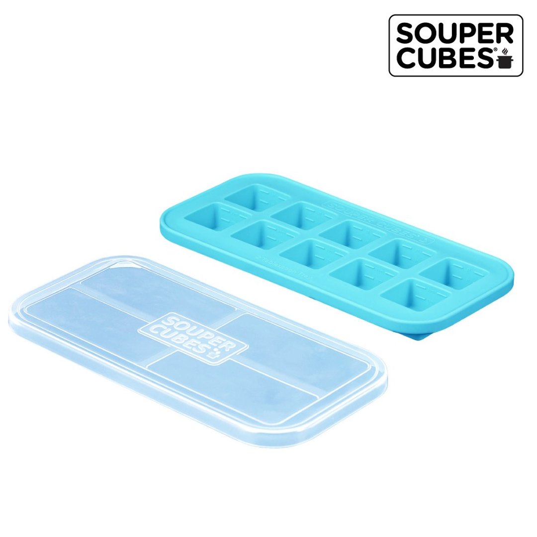 快速出货-【Souper Cubes】多功能食品级硅胶保鲜盒10格(30ml/格) - 便当盒/饭盒 - 硅胶 蓝色