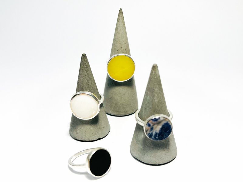 平面宝石戒【RSB1016】纯银手工戒.男戒.女戒 - 戒指 - 纯银 银色