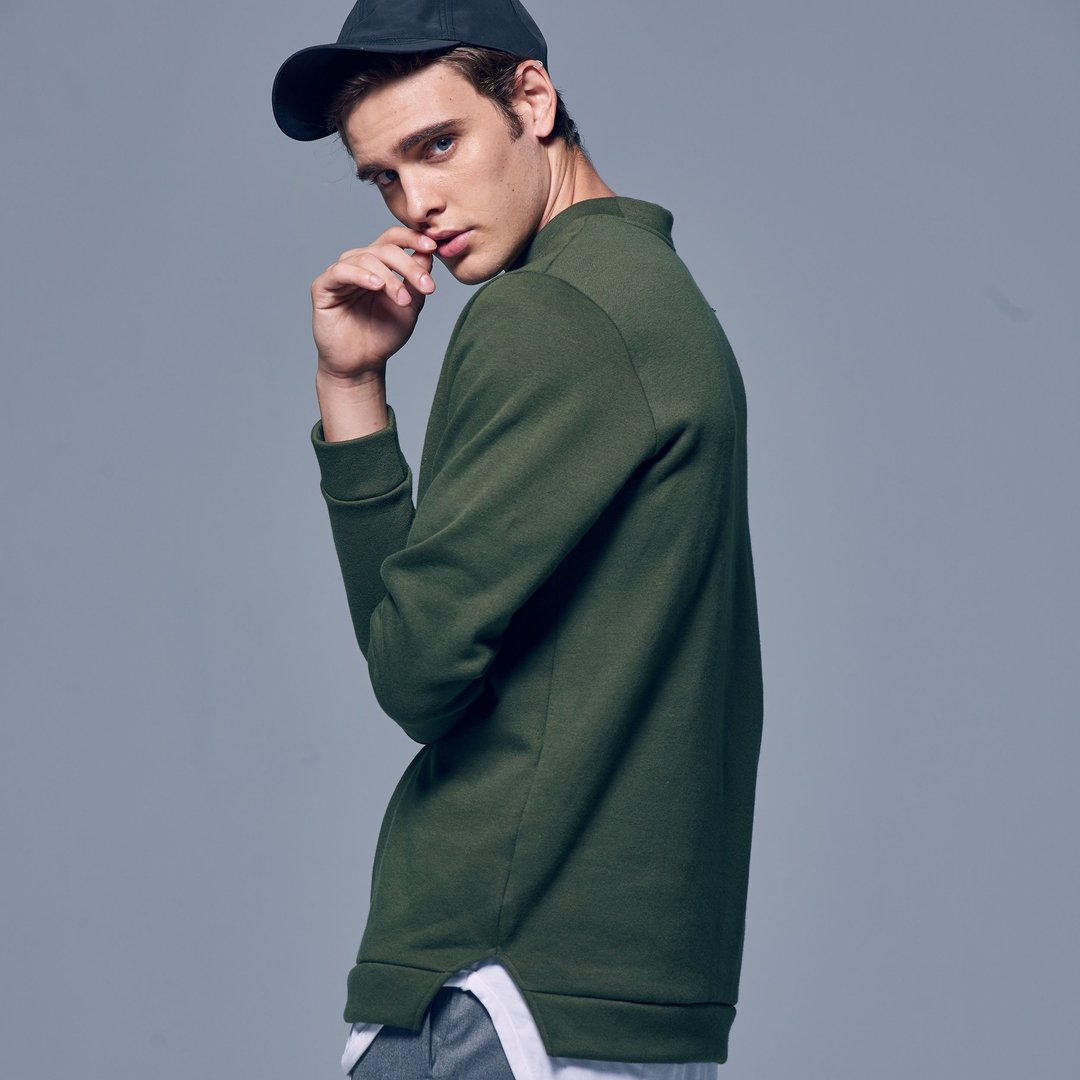Stone@s Long Sleeve In Green / 大学tee 卫衣 - 男装上衣/T 恤 - 棉 绿色