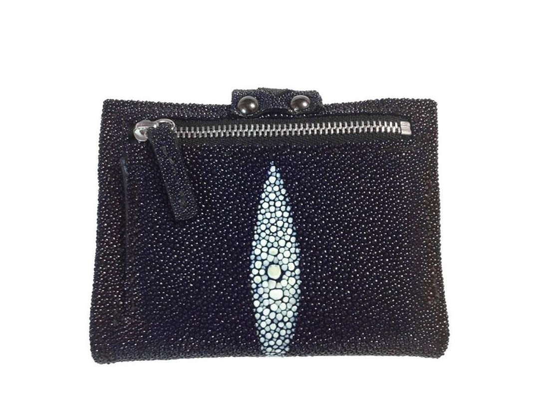 Stingray bi-fold middle wallet - 皮夹/钱包 - 真皮 蓝色