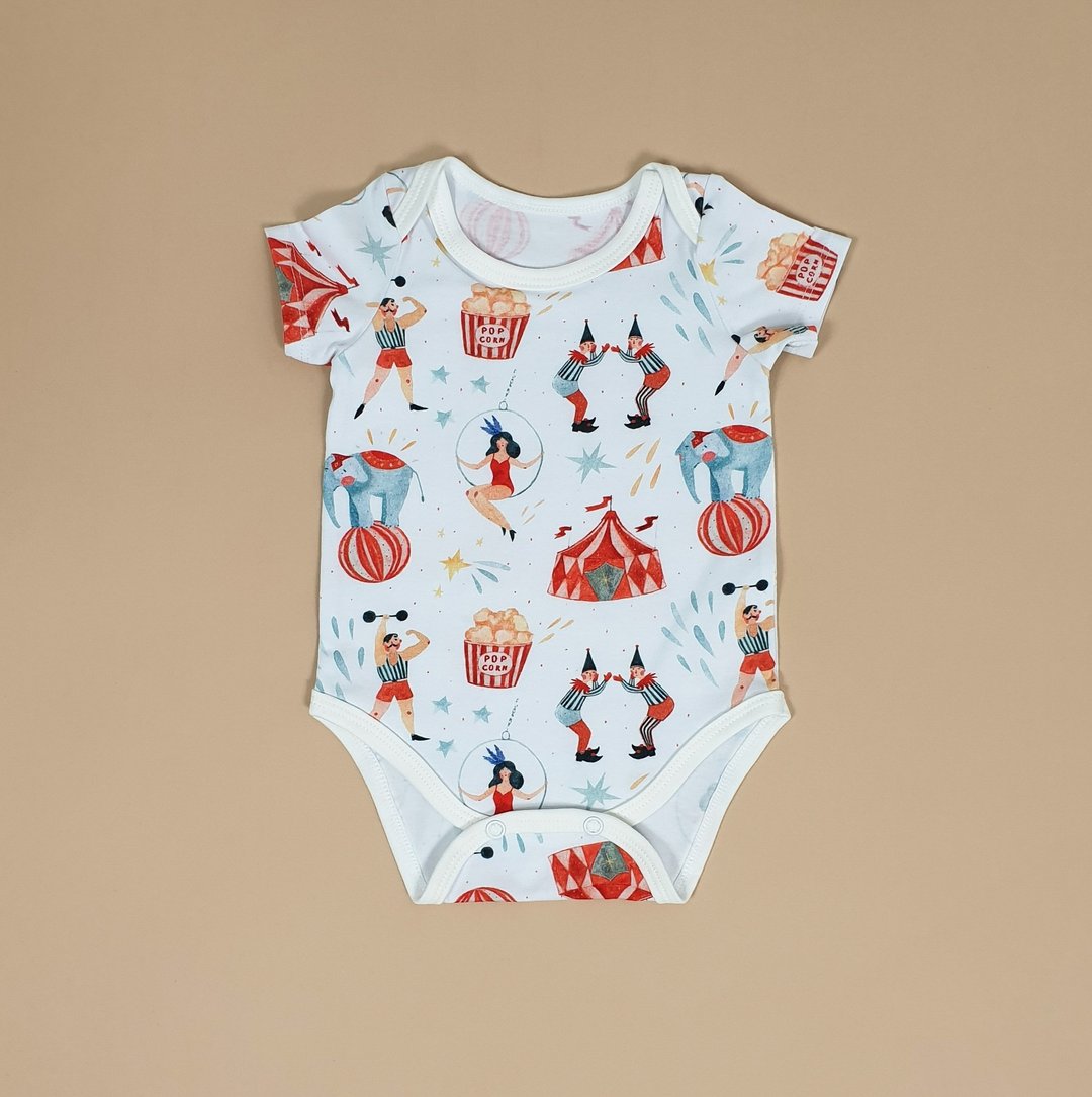 Circus baby bodysuit, baby boy bodysuit, baby girl bodysuit, baby onesie - 包屁衣/连体衣 - 棉 多色