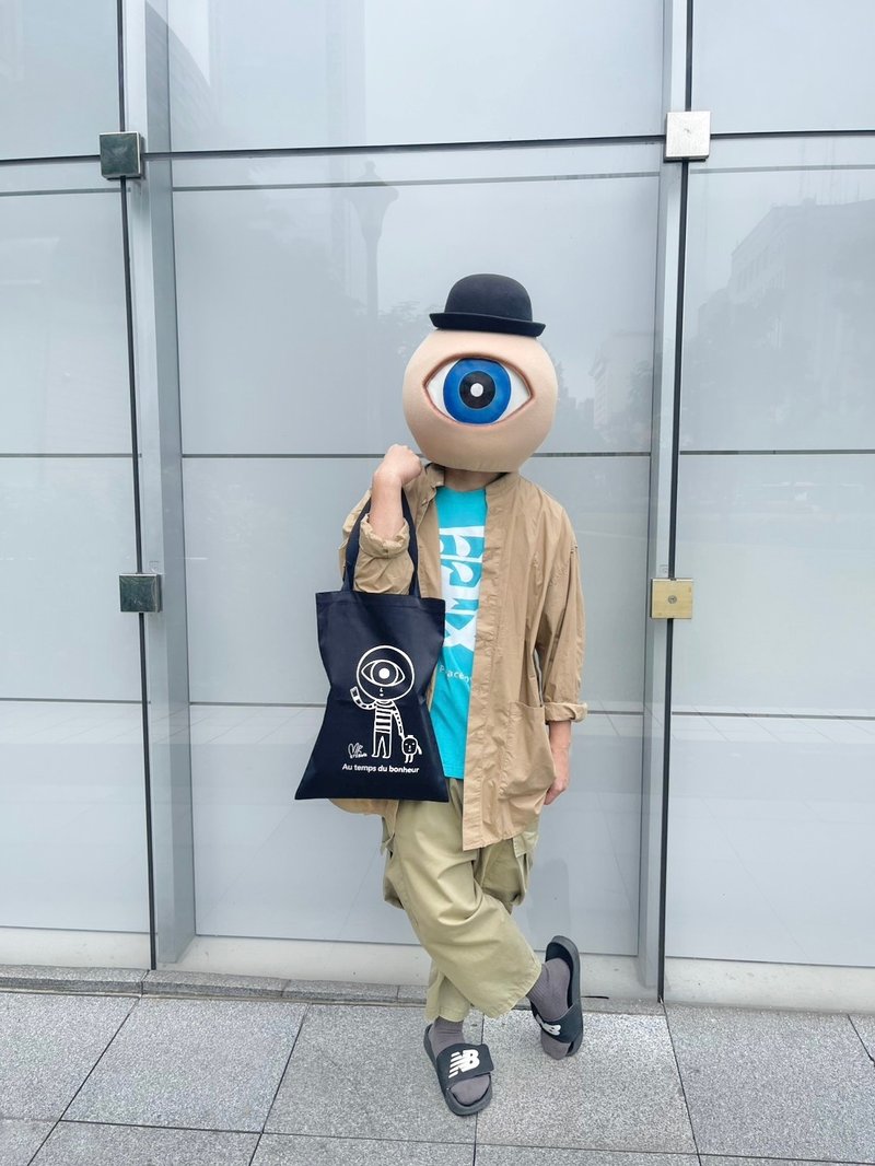 眼球小子 灯笼小子黑色帆布袋 两款随机出货 - 侧背包/斜挎包 - 聚酯纤维 黑色