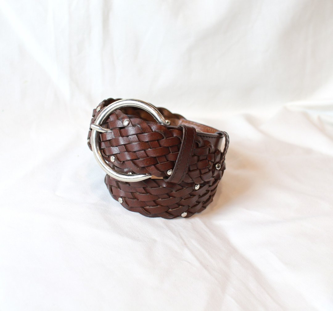 Back to Green - 腰带 编织小金属搭配 // vintage belt - 皮带/腰带 - 人造皮革 