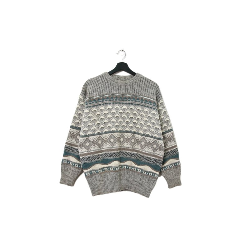 Back to Green-复古毛衣 半立体 鱼鳞 ws-09 vintage sweater - 女装针织衫/毛衣 - 聚酯纤维 