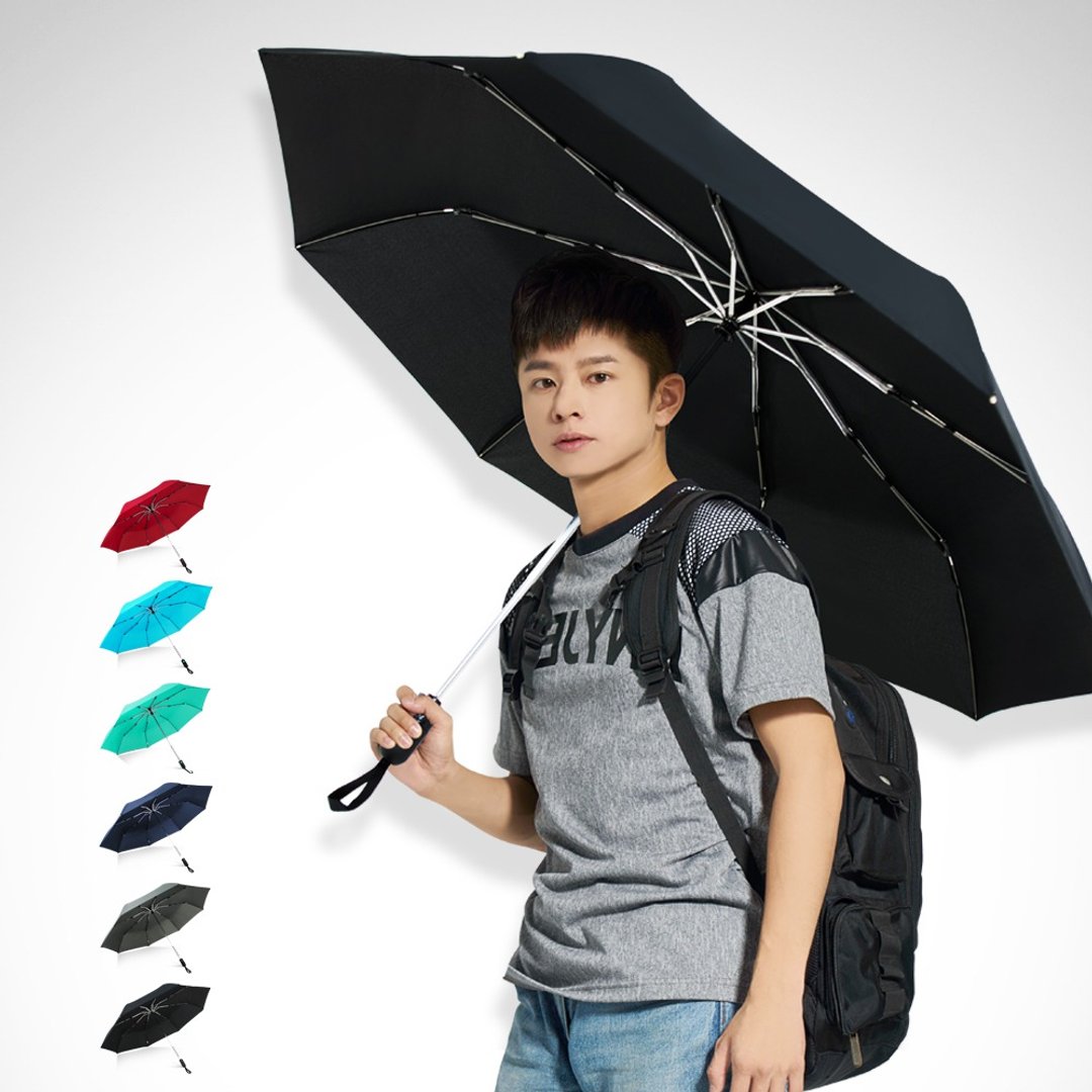 TDN 省力回压极简超拨水自动开收伞 (超大防风晴雨伞 B7549S) - 雨伞/雨衣 - 防水材质 黑色