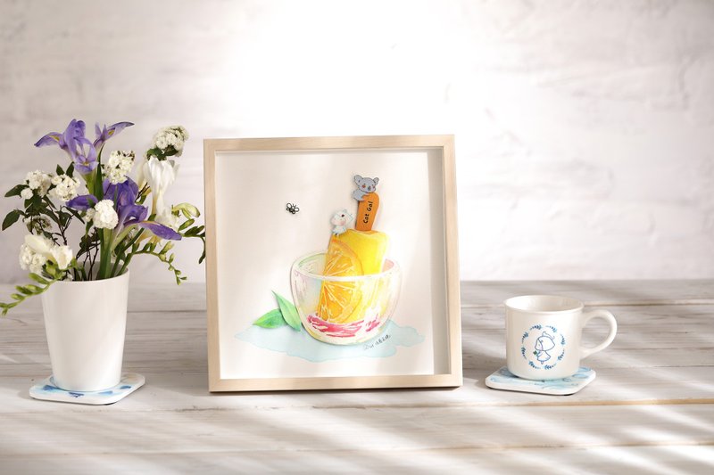 【巨大冰棒】-CatGal原创画作-艺术微喷复制画(含Hovsta立体框) - 海报/装饰画/版画 - 纸 