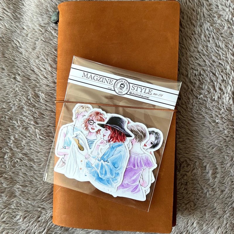 季季Chichi // MAGZINE STYLE no.1 // 短发LOOK 单张贴纸6入 - 贴纸 - 纸 