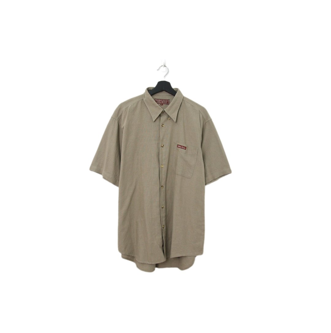 Back to Green-Marlboro 经典短袖衬衫 卡其 dk-08//vintage shirt - 男装衬衫 - 聚酯纤维 