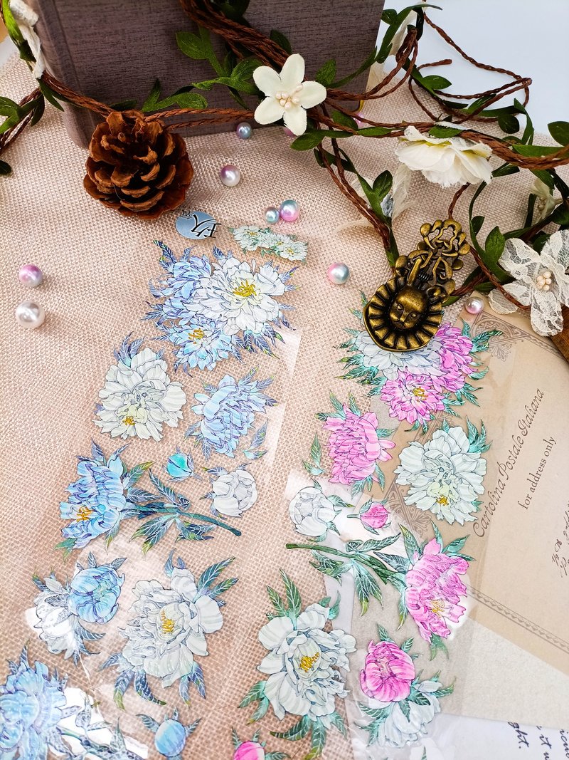 9K1032_芍美藥仙/ 裝飾膠帶 - 纸胶带 - 塑料 多色