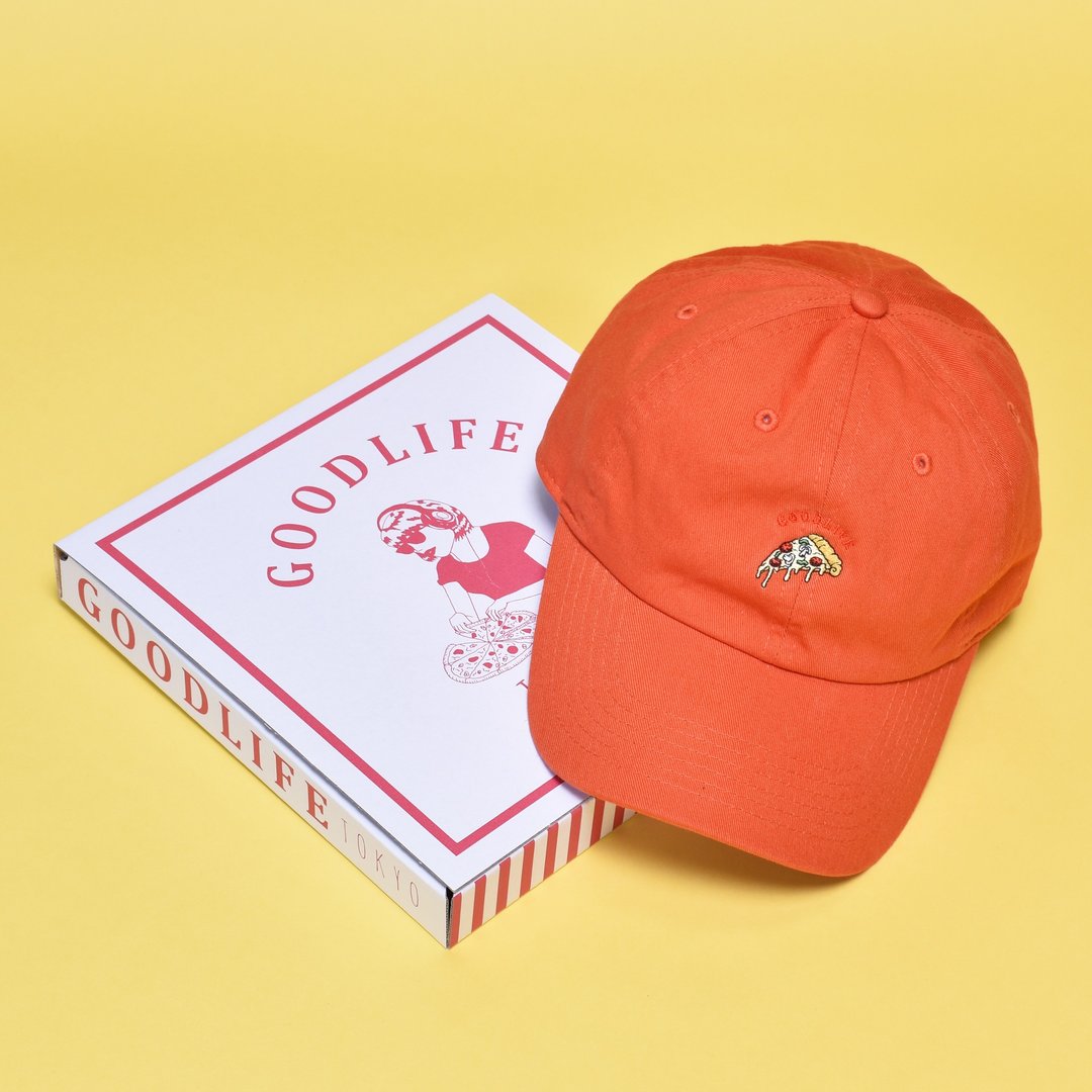 'PIZZA SLICE' Needle Work Cap ORANGE - 帽子 - 棉 橘色