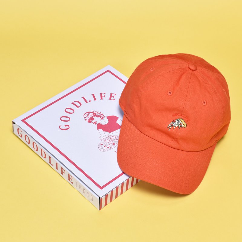 'PIZZA SLICE' Needle Work Cap ORANGE - 帽子 - 棉．麻 橘色