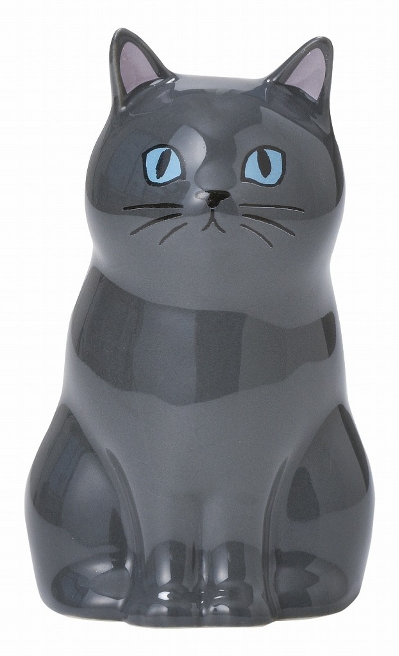 SETO CRAFT 猫咪造型花器 / 笔筒 - 黑猫 - 花瓶/陶器 - 瓷 