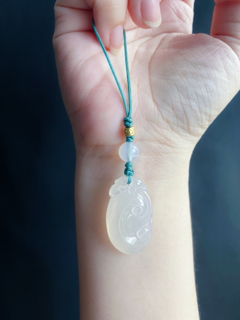 天然玛瑙 如意 如我心意 考运 平安好运 愿愿如意 包挂 手机挂 - 吊饰 - 水晶 白色