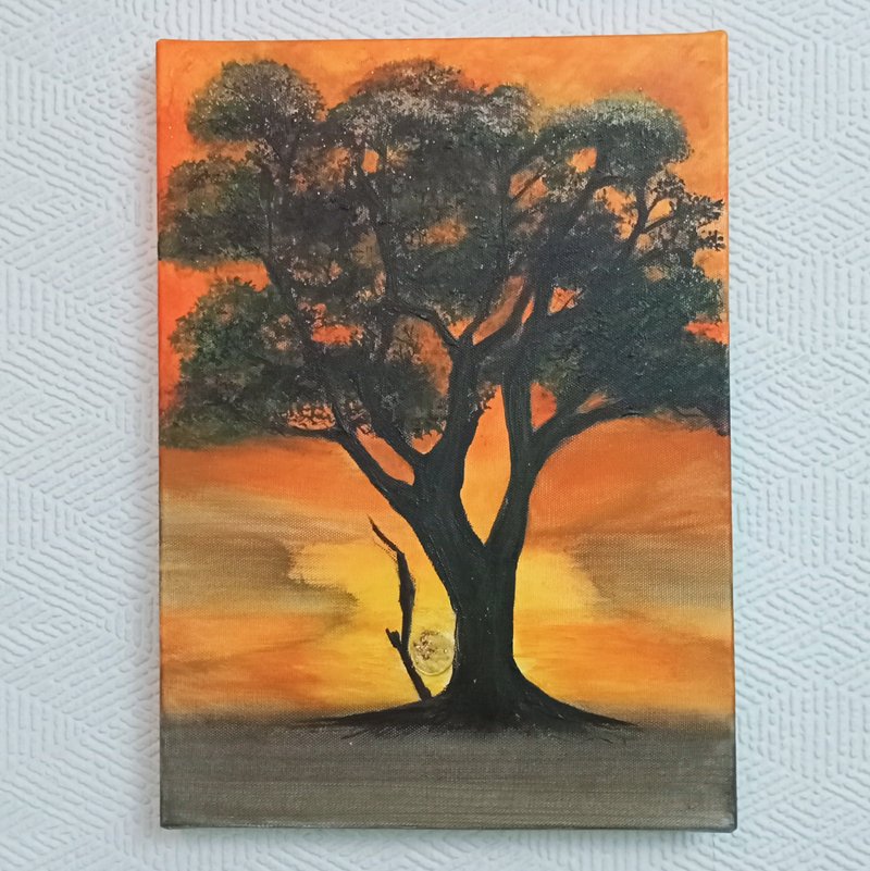 带框生命树挂画 - 海报/装饰画/版画 - 棉．麻 橘色