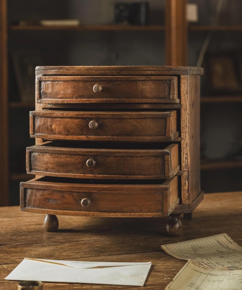 古董橡木桌面柜 - 收纳用品 - 木头 