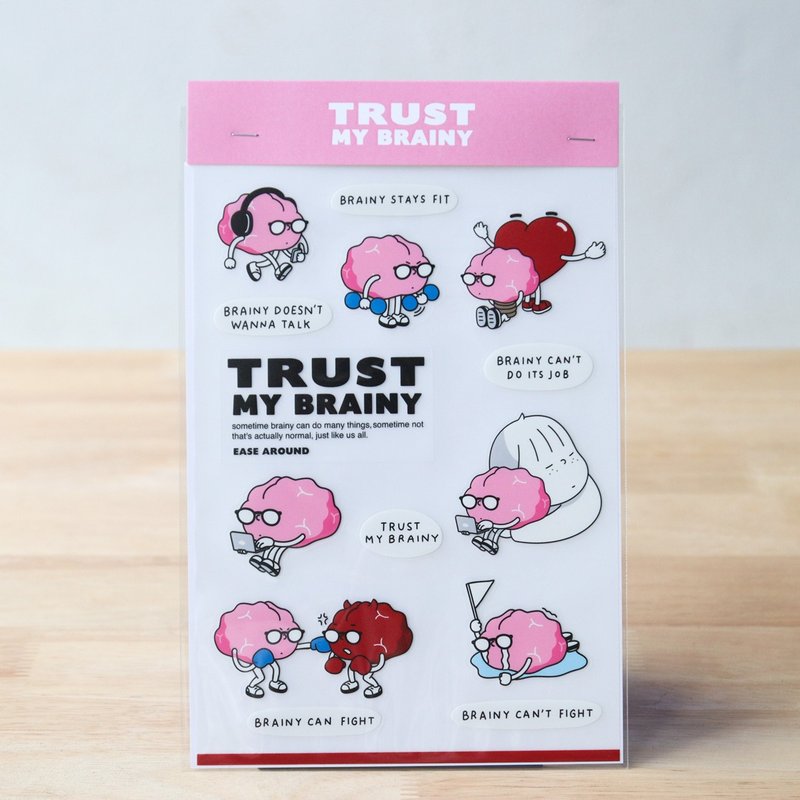 贴纸组 - TRUST MY BRAINY - 贴纸 - 塑料 多色