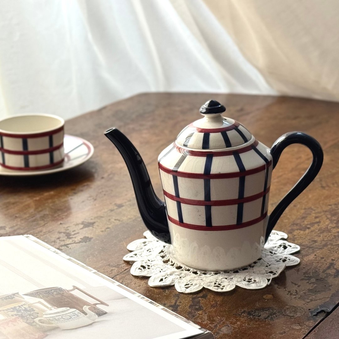 50500-经典法国古董HBCM Béarn 茶壶 - 茶具/茶杯 - 瓷 银色
