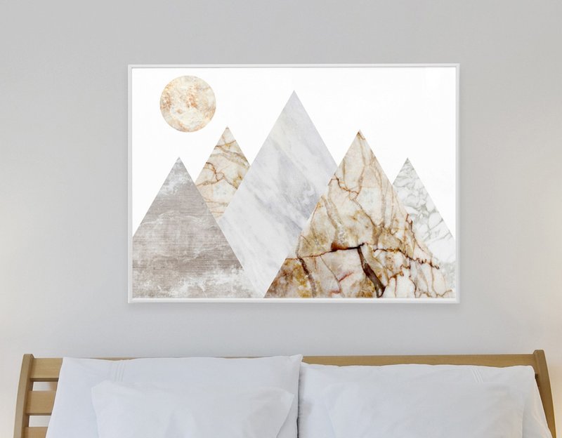 雪山峰大理石风景艺术版画 - 墙贴/壁贴 - 纸 