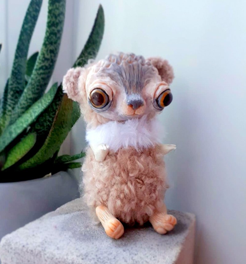 Beige Bear Teddy Bear Plush Stuffed Animal Collection Figurine - 玩偶/公仔 - 其他材质 卡其色