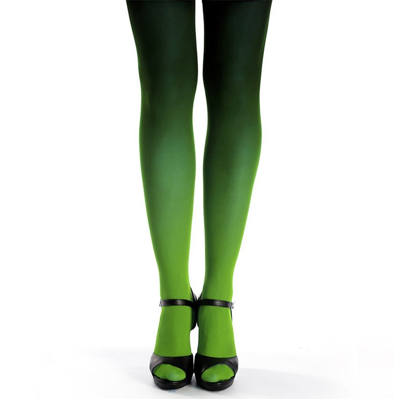 绿黑渐层裤袜 - 女装内搭/紧身裤 - 尼龙 绿色