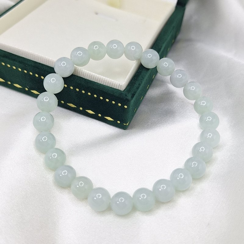 气质清新的天空蓝 料子温润 手珠 珠串 | 天然缅甸玉A货翡翠 - 手链/手环 - 玉石 