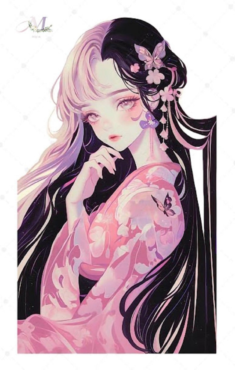 贴纸原创贴纸人物贴纸原创贴纸女孩贴纸装饰贴纸 - 贴纸 - 纸 蓝色