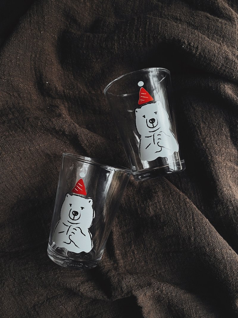 北极熊玻璃杯 北极熊热炒杯 玻璃杯 热炒杯 啤酒杯 插图玻璃杯 - 玻璃杯 - 玻璃 