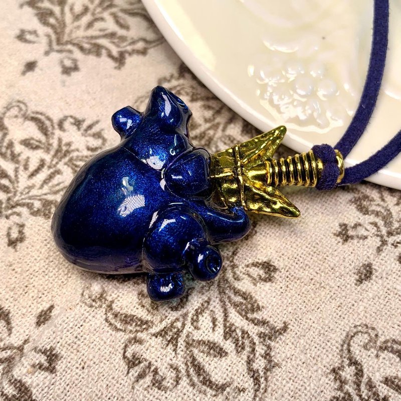 情人节 爱情之箭 忧郁蓝 暗黑猎奇 手制迷你心脏项链 - 项链 - 其他材质 红色