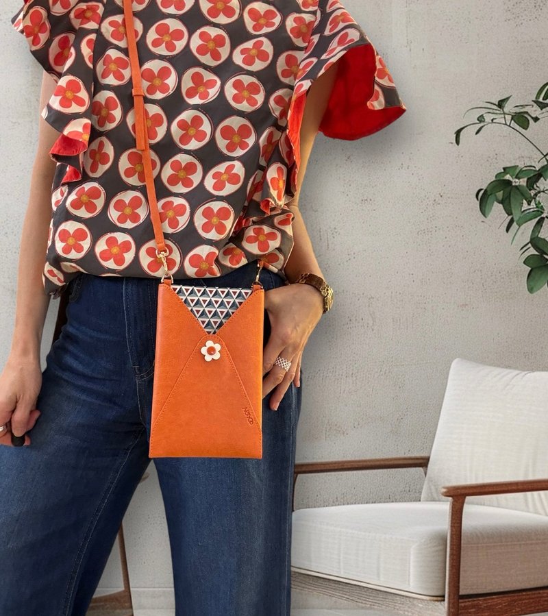 双面手机袋 - 侧背包/斜挎包 - 人造皮革 