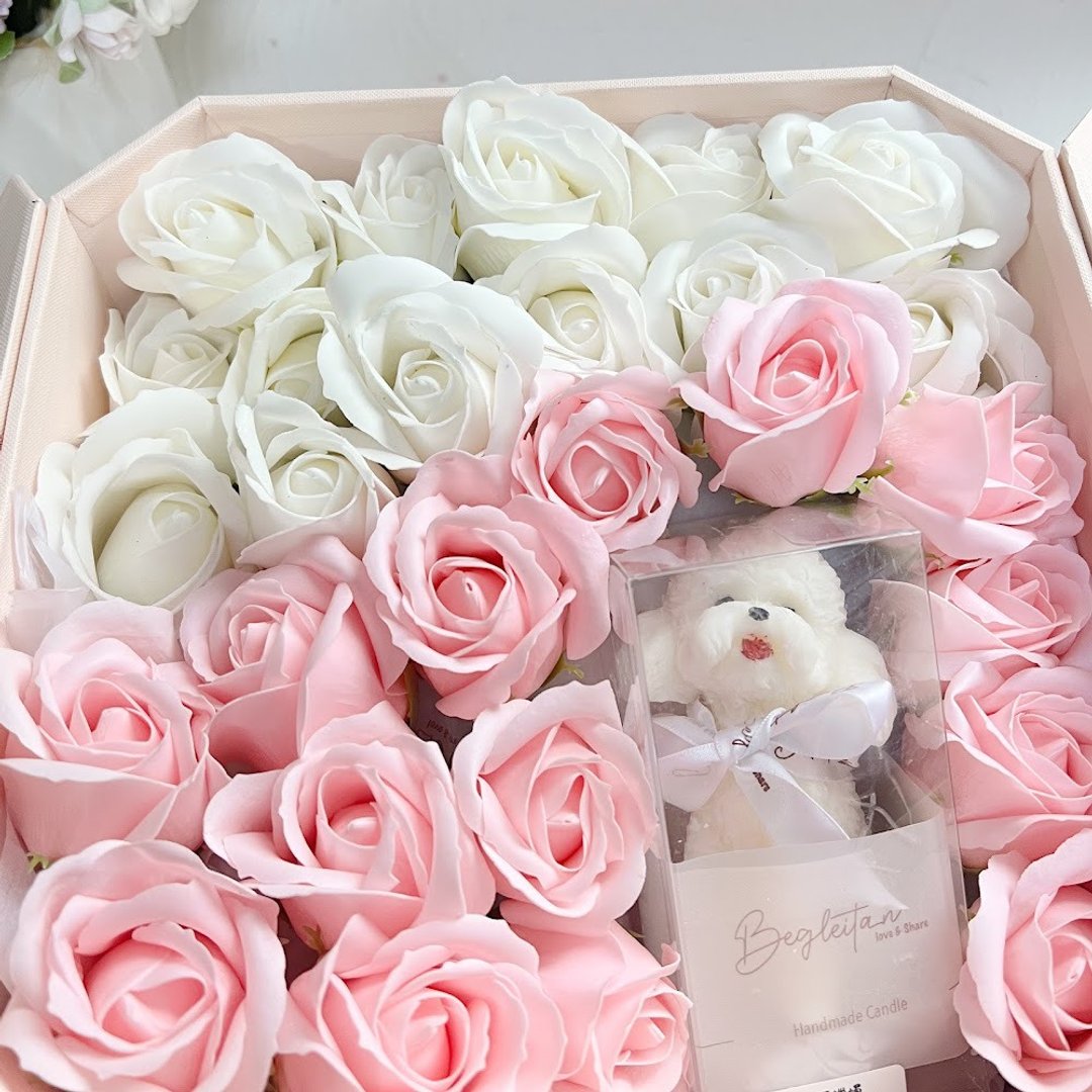 香皂玫瑰花礼品盒 - 其他 - 其他材质 粉红色